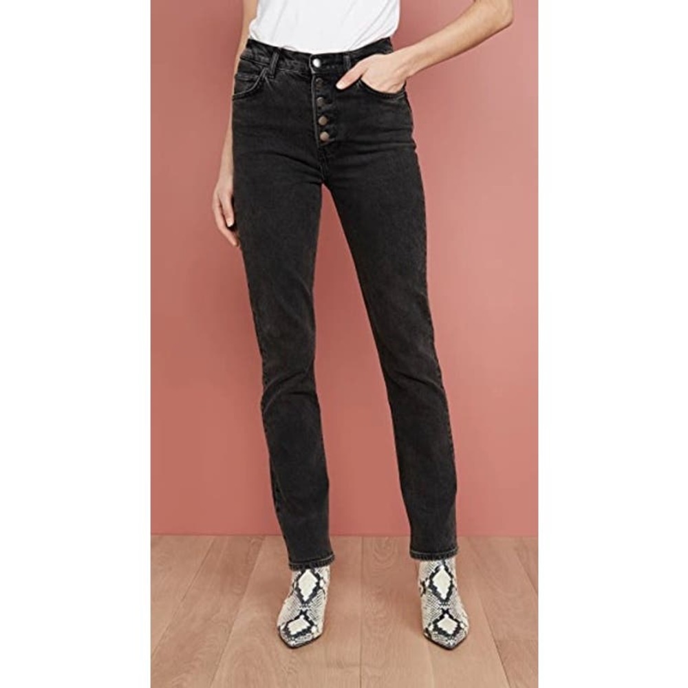 NWT REFORMATION Liza High Straight Button Fly Jean in Yuma 27